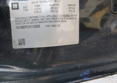 2010 Chevrolet Cobalt Ls from USA, damaged, VIN 1G1AB5F57A7132589